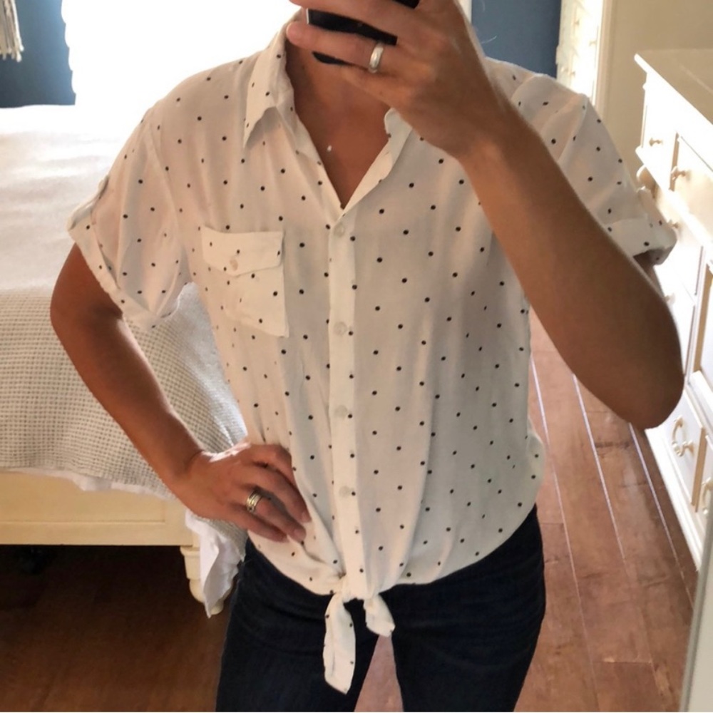 Japna Polka Dot Tie Blouse